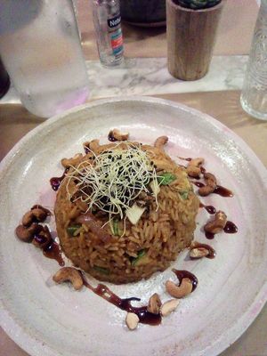 Indonesian Bowl at Winners Vegan Restaurant in Athens