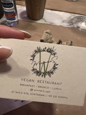   at Winners Vegan Restaurant in Athens