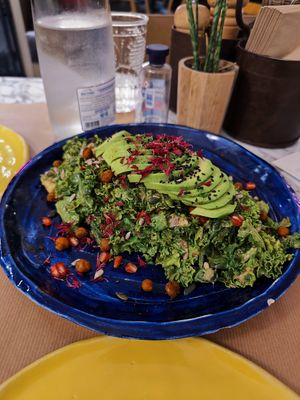 Kale tahini salad at Winners Vegan Restaurant in Athens
