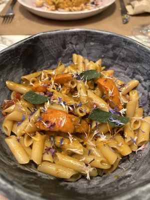 Pumpkin pasta  at Winners Vegan Restaurant in Athens