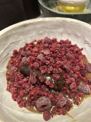 Sweet potato brownie with PB date caramel   at Winners Vegan Restaurant in Athens