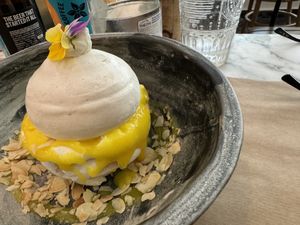 Lemon Pavlova  at Winners Vegan Restaurant in Athens