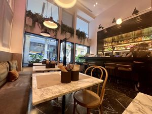 Dinning area  at Winners Vegan Restaurant in Athens