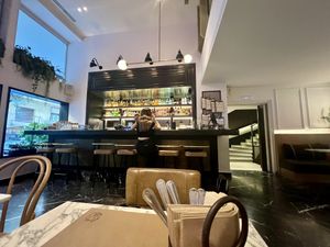 Bar area  at Winners Vegan Restaurant in Athens