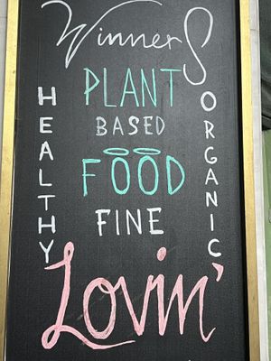 Sign  at Winners Vegan Restaurant in Athens