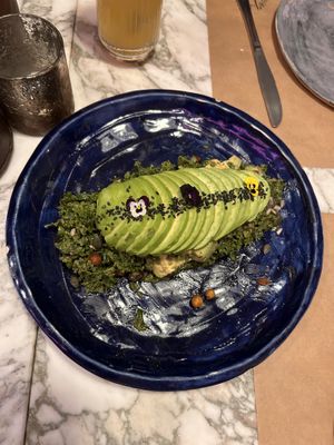 Good kale avocado salad   at Winners Vegan Restaurant in Athens