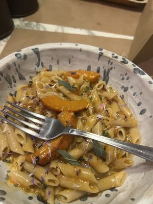Pumpkin pasta  at Winners Vegan Restaurant in Athens