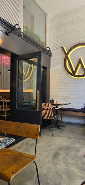 Outside of the restautant at Winners Vegan Restaurant in Athens