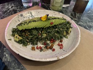 Kale saladd  at Winners Vegan Restaurant in Athens