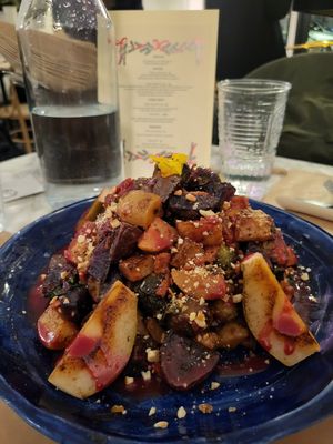 Winter warm salad (from the xmas menu) at Winners Vegan Restaurant in Athens