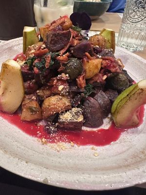 Warm winter salad #Veganuary at Winners Vegan Restaurant in Athens