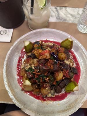 Warm winter salad #Veganuary at Winners Vegan Restaurant in Athens