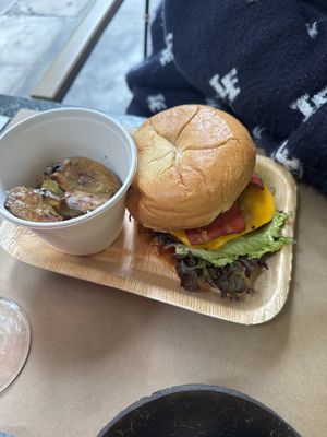 Smash burger  at Winners Vegan Restaurant in Athens