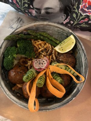 Meatball Bowl   at Winners Vegan Restaurant in Athens