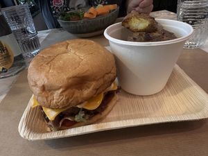 No Cheese Burger   at Winners Vegan Restaurant in Athens