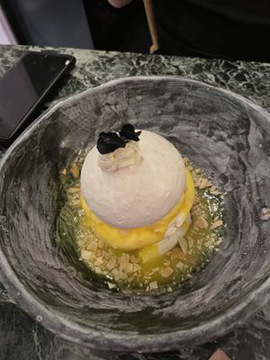 Lemon pavlova  at Winners Vegan Restaurant in Athens