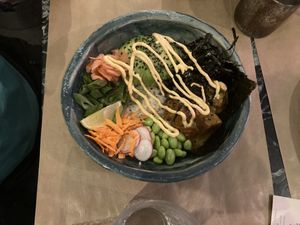 Poke bowl  at Winners Vegan Restaurant in Athens