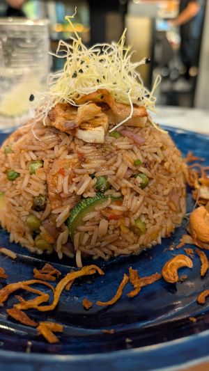 Indonesian bowl at Winners Vegan Restaurant in Athens