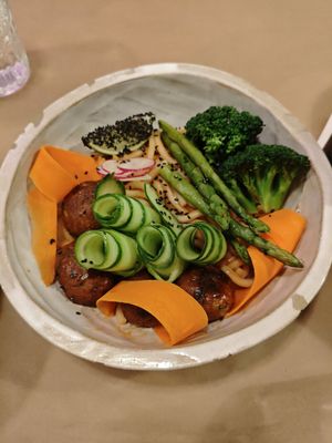 Meatballs at Winners Vegan Restaurant in Athens