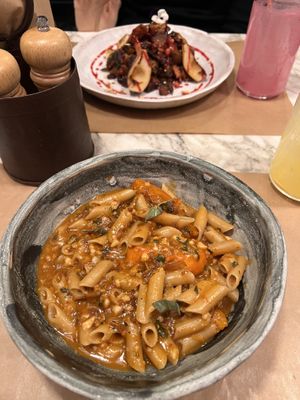 Pumpkin pasta  at Winners Vegan Restaurant in Athens