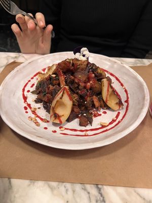 Warm winter salad  at Winners Vegan Restaurant in Athens