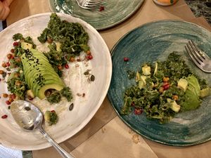 Kale tahini salad  at Winners Vegan Restaurant in Athens
