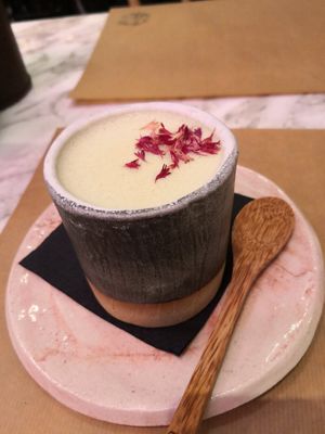 9/10 matcha latte at Winners Vegan Restaurant in Athens