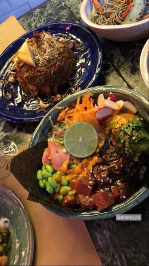 Hawaiian salad  at Winners Vegan Restaurant in Athens