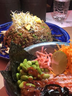 Two fab rice dishes at Winners Vegan Restaurant in Athens