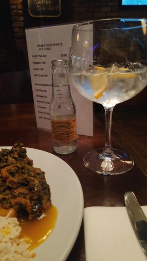 They serve gin and cocktails too. at Mama Masala in Londonderry