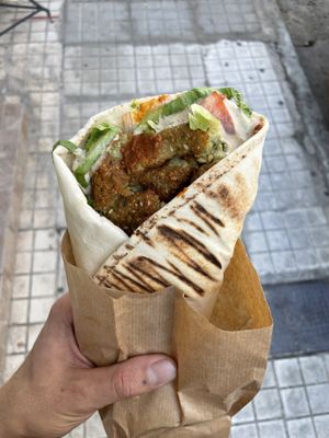 vegan falafel wrap (4.50€)  at To Revithi Falafel Bar in Athens