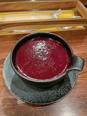 Beetroot soup  at Indu in Yokohama