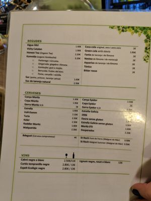 Menú at El Jardi in Mataro