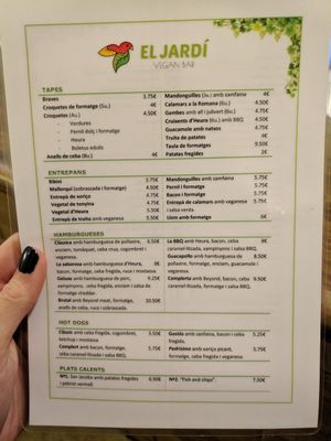 Menú at El Jardi in Mataro