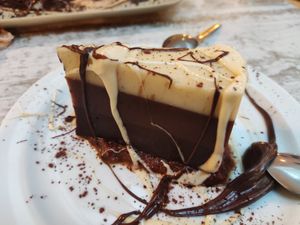 Three chocolate cake at El Jardi in Mataro