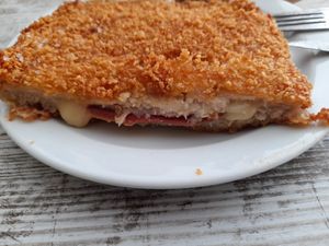 Cachopo from inside at El Jardi in Mataro