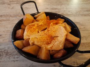 Patatas bravas at El Jardi in Mataro