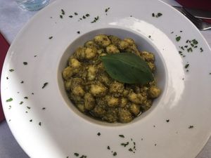 Gnocchi with pesto  at Al Corner in Venice