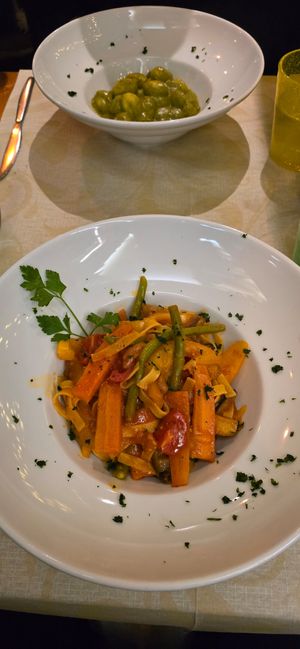 Delicious vegetable tagliatelle (vegetarian) at Al Corner in Venice