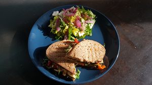 Hummus Veggie Sandwich at Café Rebel Milo in Leipzig