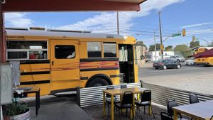 Outside seating by the BUS at La Chaiteria in Tucson
