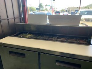 Salsa bar at La Chaiteria in Tucson