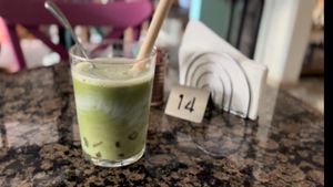 Soy Matcha latte bubble tea 🧋   at Matcha Café in Dakar