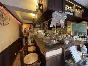 Inside the lil’ Japanese restaurant   at Itadakizen Paris in Paris