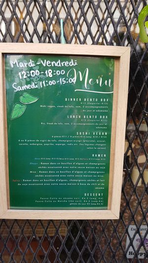 Menu at Itadakizen Paris in Paris