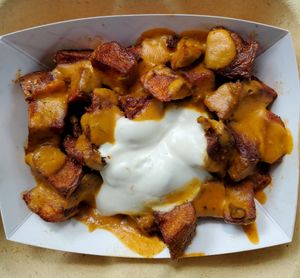 Cheezy fiesta potatoes at Village Taco in Columbus