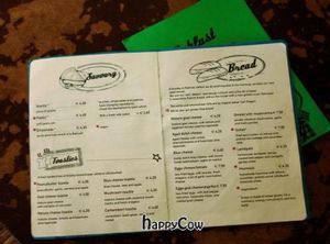 A page of the menu - English version. at Baklust in The Hague