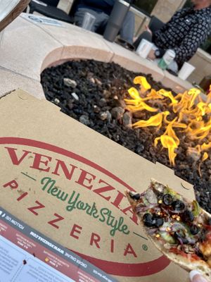 Fireside pizza.  Nothing more needed!  at Venezia's in Phoenix