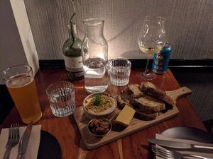 Hummus and cashew cheese at Amani in Leederville