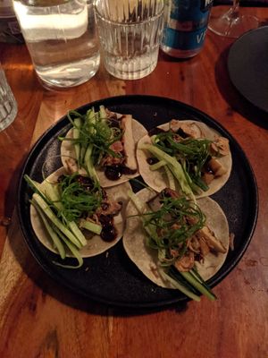 Duck (mushroom) tacos at Amani in Leederville